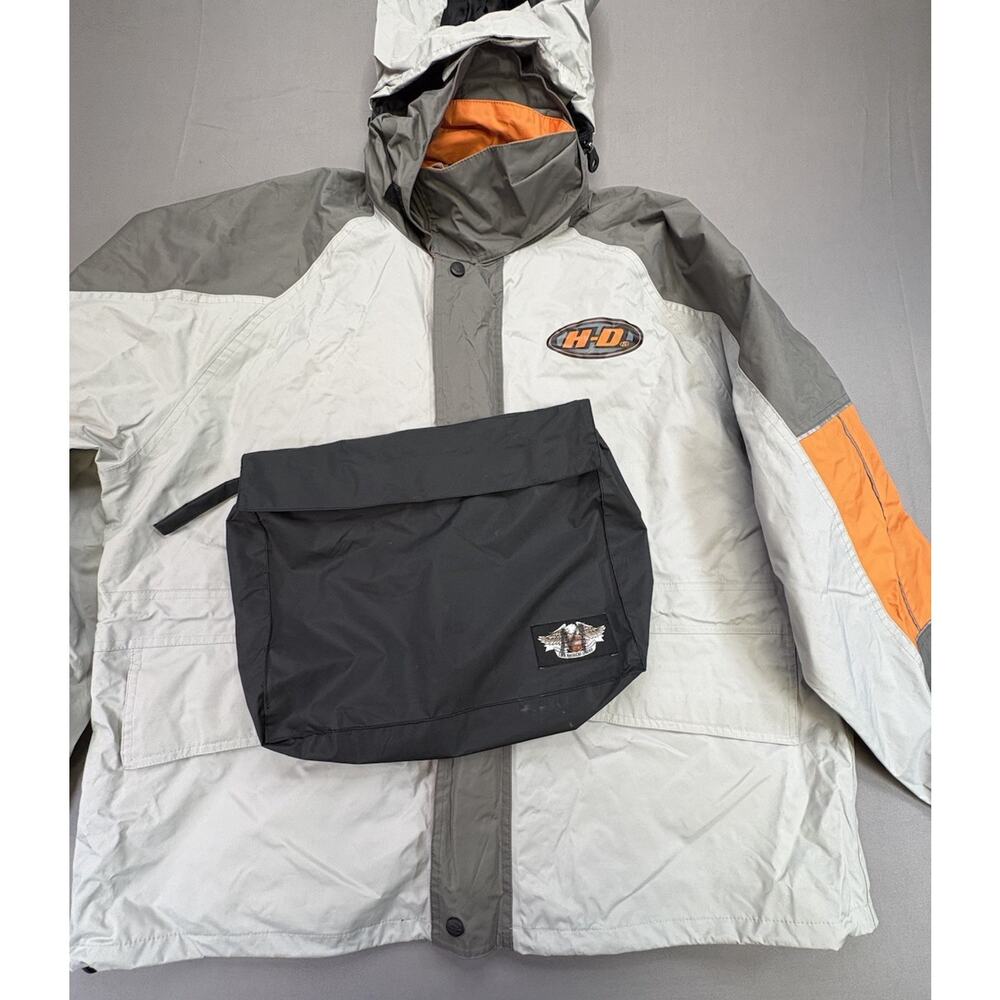 Harley Davidson Reflective Packable Motorcycle Rain/Wind Jacket Extra Large - Picture 3 of 15